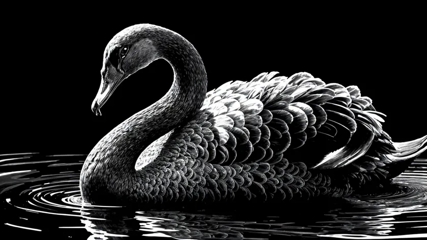 Black swan with large