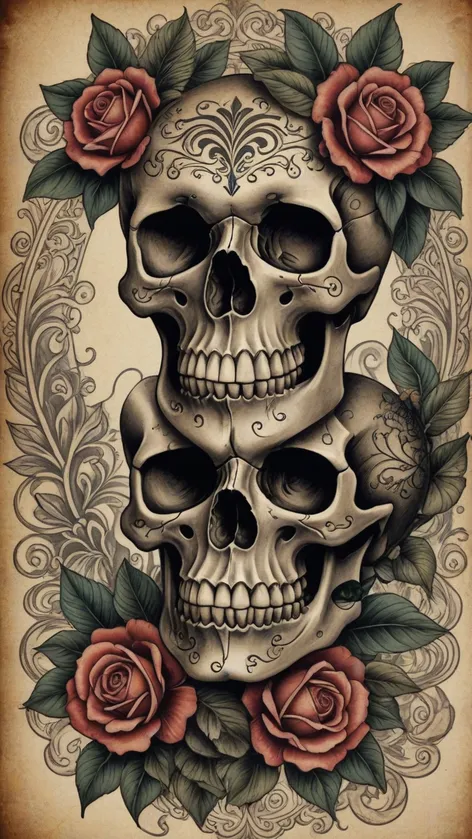 traditional skull tattoo