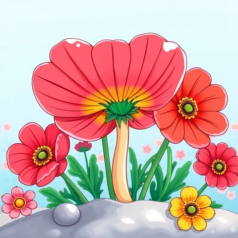 anemone cylindrica cartoon drawing'