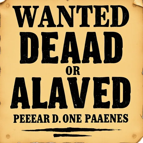 wanted dead or alive