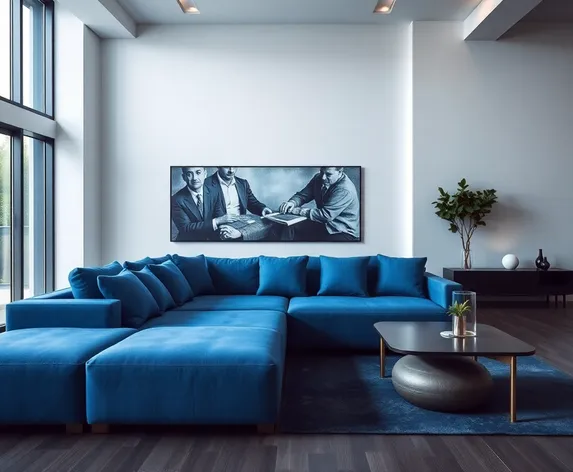 blue color couch