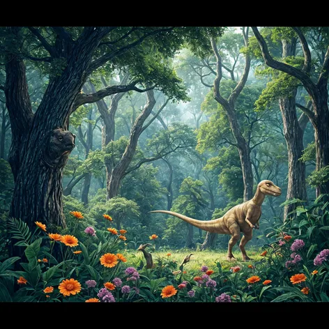 Dinosaur Forest: A dense,