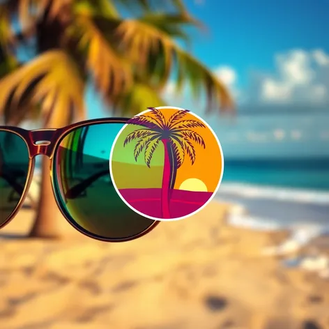 sunglasses with palm tree