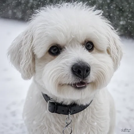 BICHON FRISE IN SNOW