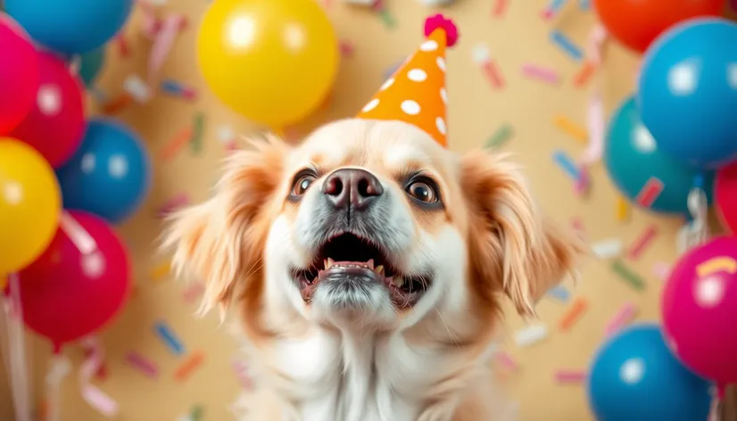 dog with birthday hat