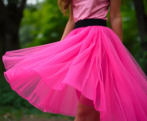 pink colour skirt