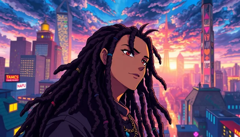 anime character with dreads