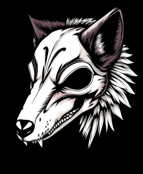 fox skull drawing