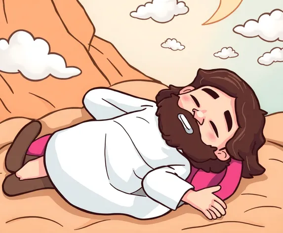 jesus laying down cartoon