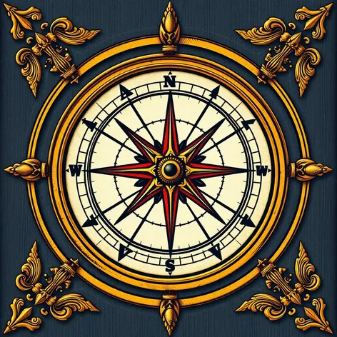 nautical compass drawing