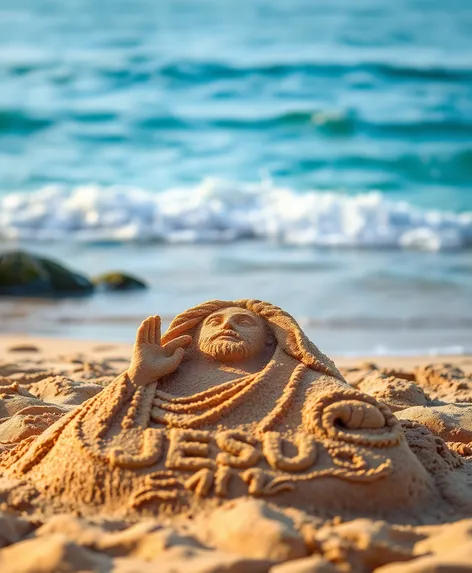 jesus sand art