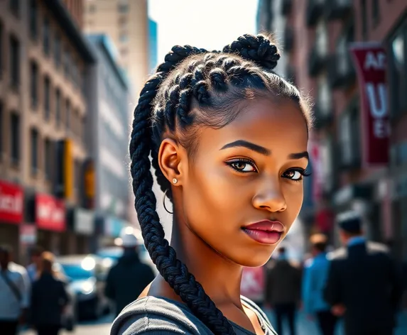 cornrow braided ponytail