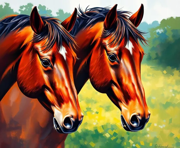 painted horses brown