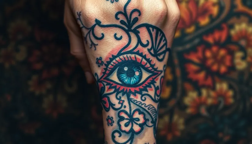 hand with eye tattoo