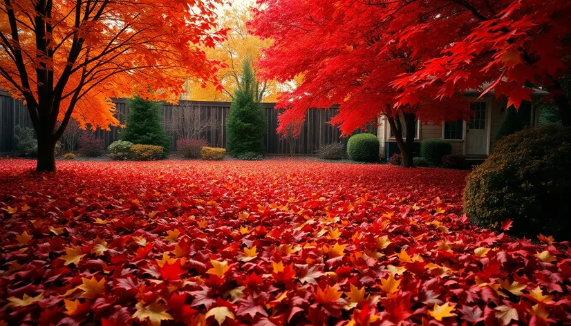 the autumn leaves covered