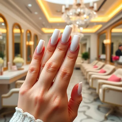 elegantes uñas acrilicas blancas