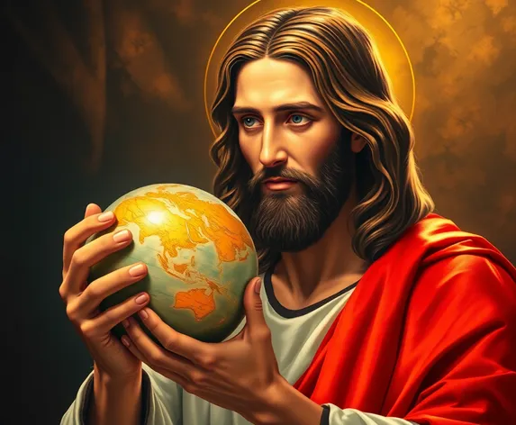 jesus holding world