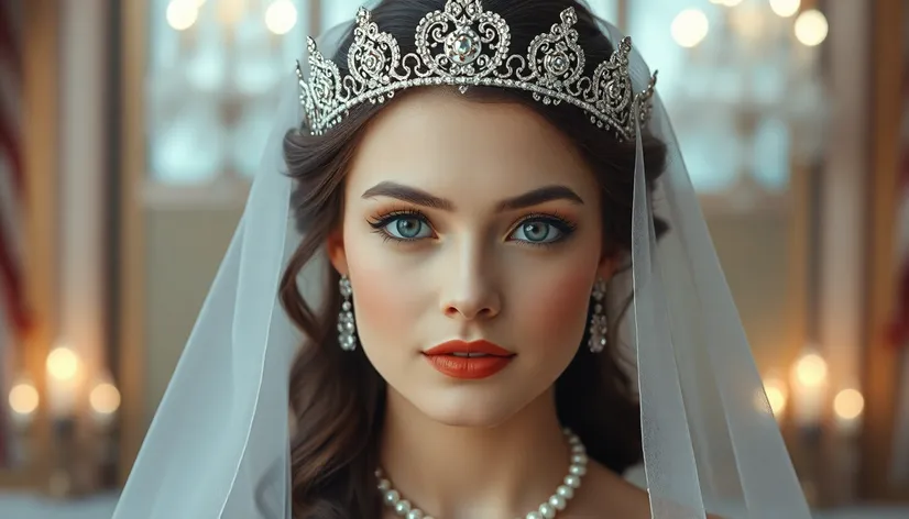 tiara with a veil