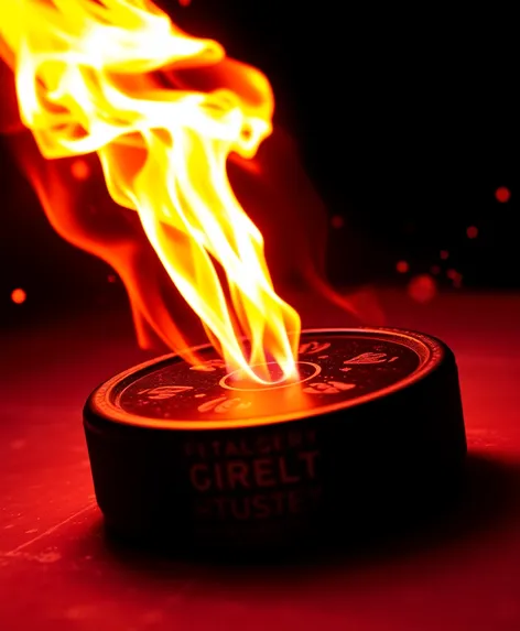 air hockey puck flames