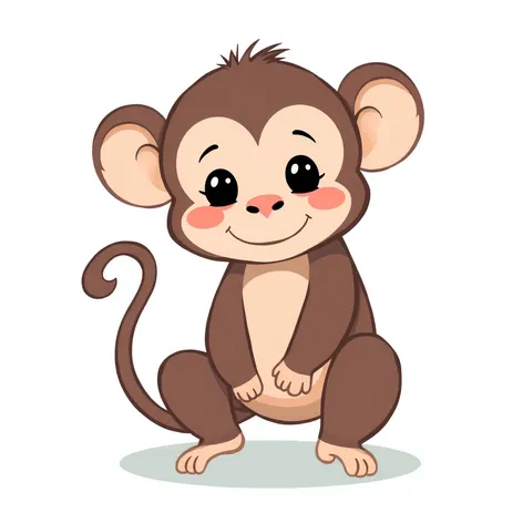 cute drawn monkey