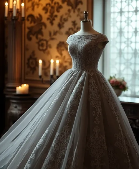 gray wedding dress