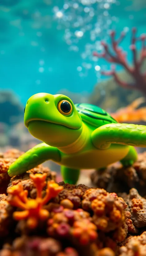 a rubber green turtle