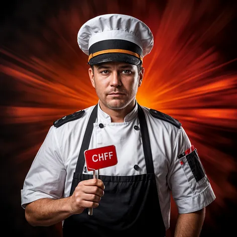 a chef holding a