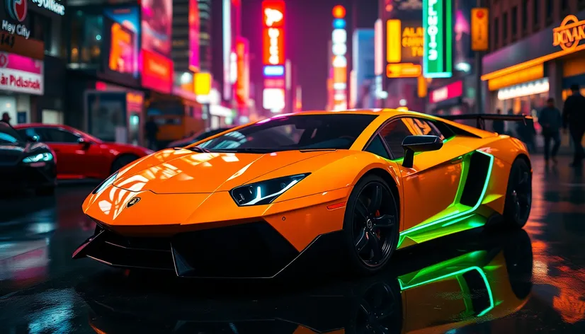 neon lamborghini