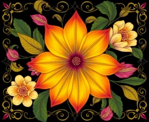 art deco flower pattern