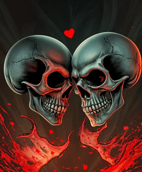 love and hate skulls