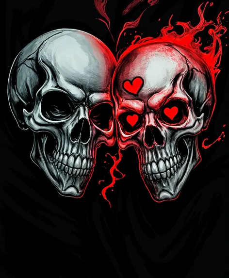 love and hate skulls