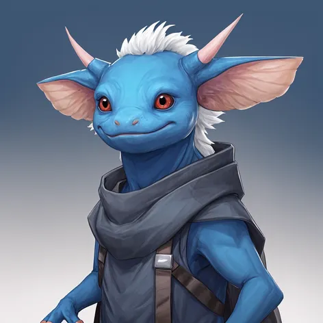 male, blue, axolotl furry