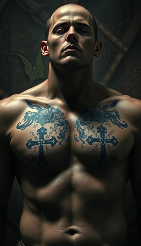 tattoo crosses on chest