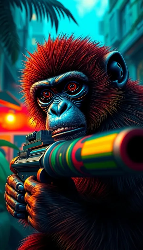 monkey shoot gun