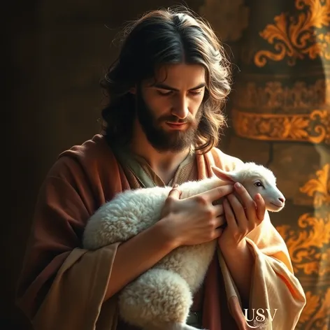 jesus holding lamb