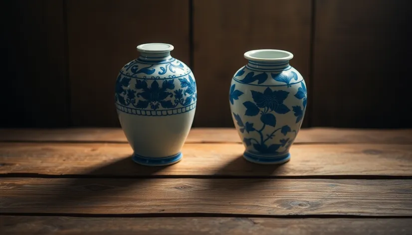 blue and white vases