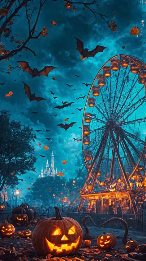 Halloween fair, ferris wheel,