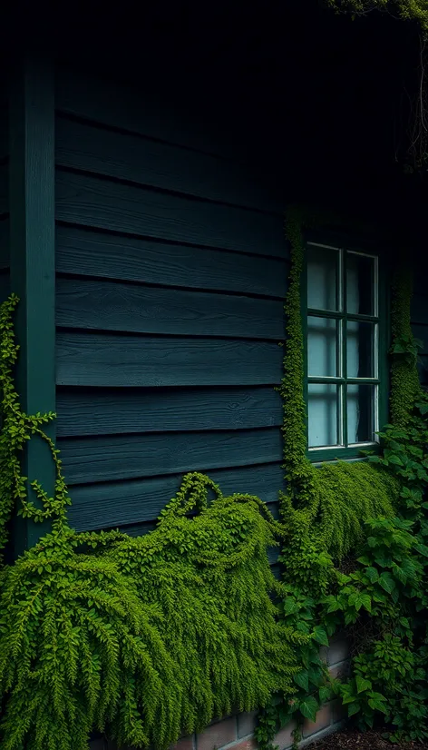 dark green house