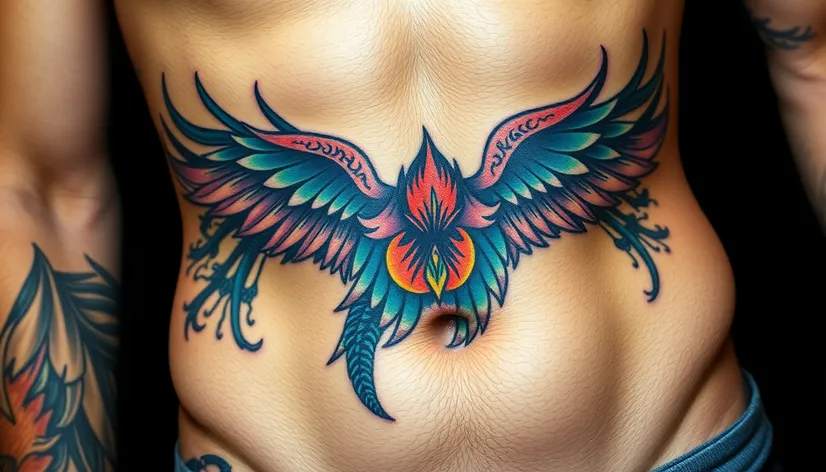 male abdomen tattoos