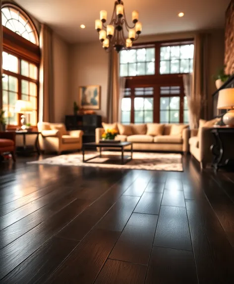 black wood flooring