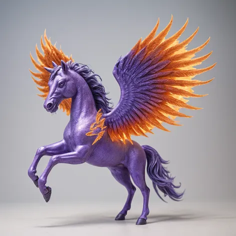 realistic violet pegasus with