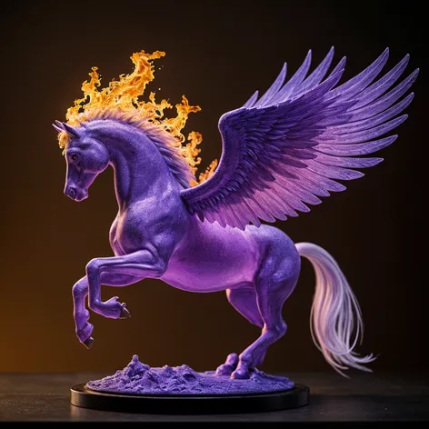 realistic violet pegasus with