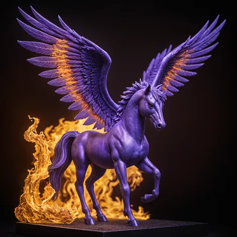 realistic violet pegasus with