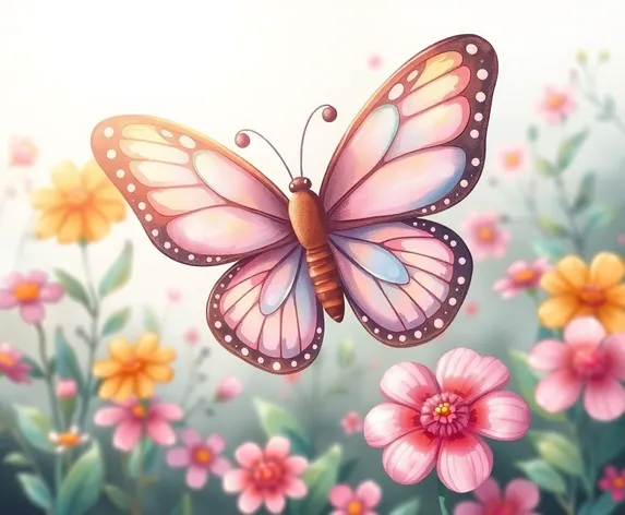 cute kawii butterfly drawing