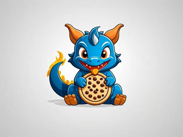 Um dragão comendo biscoito