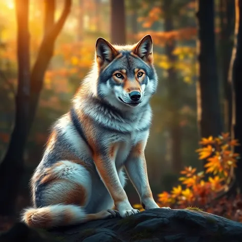 wolf sitting