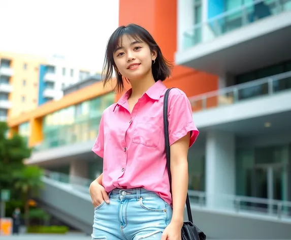 pink shirt girl