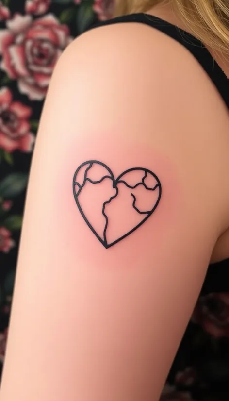 outlined heart tattoo