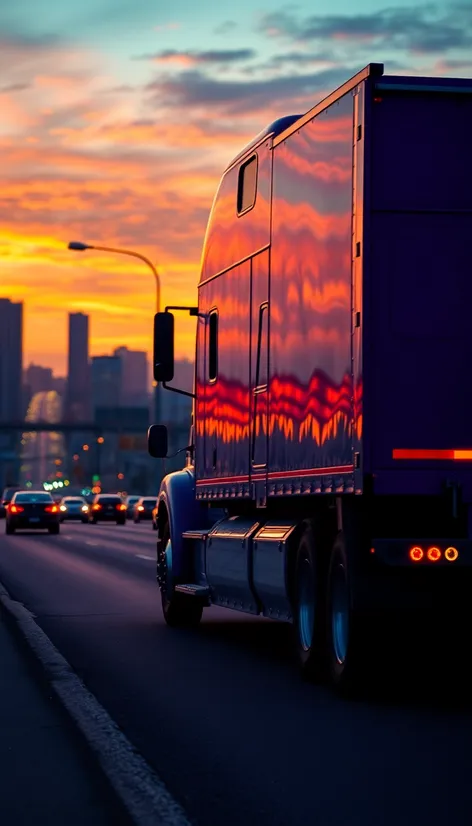 purple semi truck