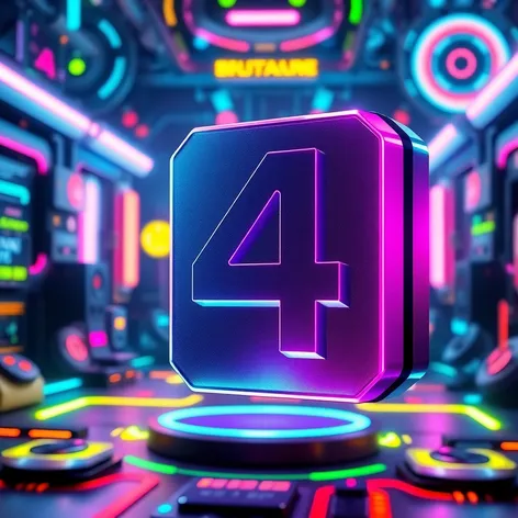 number 4 icon 3d